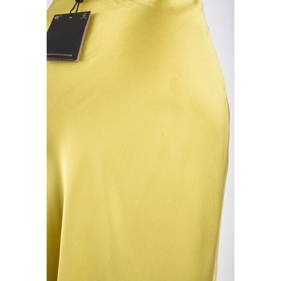 Massimo Dutti Womens Long Maxi Satin Skirt S Small Yellow 5288/836 NWT - Picture 5 of 7